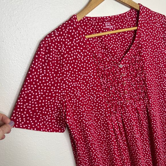 Kim Rogers Red White Polka Dotted Blouse Large - Picture 3 of 9